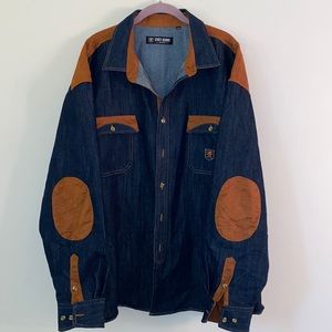 Men’s Stacy Adam’s Denim Leather Light Jacket 3XL